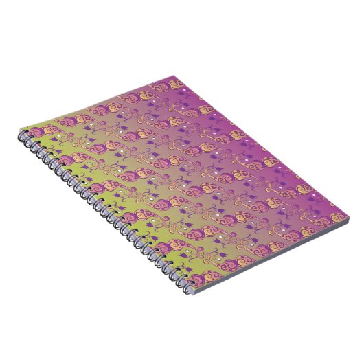 Abstrakte Pastell grün und rosa Paisley Floral Notizblock (Rechte Seite)