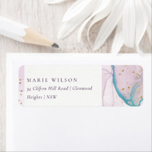 Abstrakte Pastell Lila Blue Watercolor-Adresse