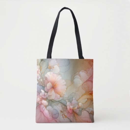 Abstrakte Pastell-Meeres-Schaum-Blumen-Wolken-Land Tasche (Vorderseite)