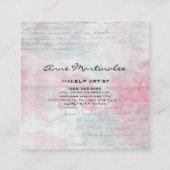 Abstrakte Pastell-Mischmedien-Collage Quadratische Visitenkarte (Rückseite)