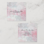 Abstrakte Pastell-Mischmedien-Collage Quadratische Visitenkarte (Vorne/Hinten)