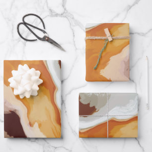 Abstrakte Pastell Paint Fox Schwanz Edition Geschenkpapier Set