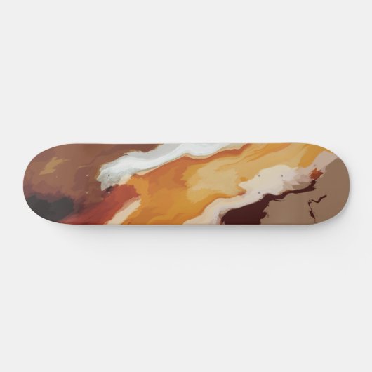 Abstrakte Pastell Paint Fox Schwanz Edition Skateboard (Horizontal)
