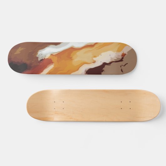 Abstrakte Pastell Paint Fox Schwanz Edition Skateboard (Horizontal)