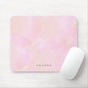 Abstrakte Pastell Pink Peach Wasserfarbe Persönlic Mousepad