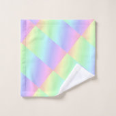 Abstrakte Pastell-Regenbogenfarben Badhandtuch Set (Waschlappen)