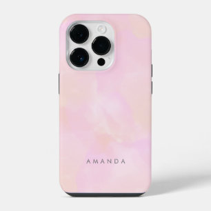 Abstrakte Pastell-Rosa-Pfirsich-Wasserfarbe Person iPhone 14 Pro Hülle