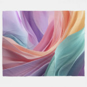 Abstrakte Pastell-Stoffwellen  Fleecedecke (Vorderseite (Horizontal))