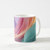 Abstrakte Pastell-Stoffwellen Kaffeetasse (VorderseiteRechts)