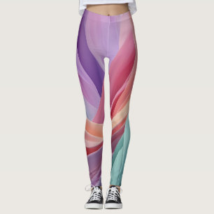 Abstrakte Pastell-Stoffwellen Leggings