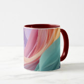 Abstrakte Pastell-Stoffwellen Tasse (VorderseiteRechts)