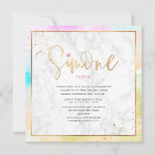 Abstrakte Pastell Watercolor Waves Bat Mitzvah Einladung (Vorderseite)