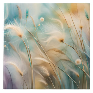 Abstrakte Pastell-Whisper, Gras IV Fliese