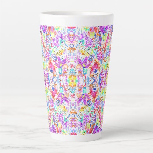 Abstrakte Pastellblumen Milchtasse (Vorderseite)