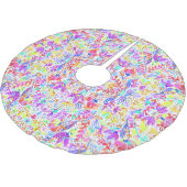Abstrakte Pastellblumen Polyester Weihnachtsbaumdecke (Schrägansicht)