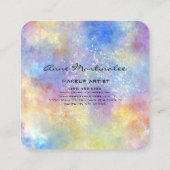 Abstrakte Pastelle und Glitzer Sparkle Quadratische Visitenkarte (Rückseite)