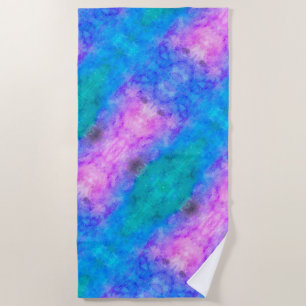 Abstrakte Pastellfarbe Blau, Rosa, Aqua Strandtuch
