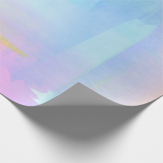Abstrakte Pastellfarbe Blau Rosa Gelb Geschenkpapier (Ecke)