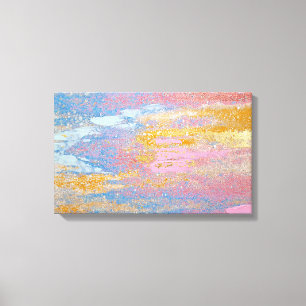 abstrakte Pastellfarbe Textur mit Goldflecken Leinwanddruck