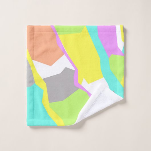 Abstrakte Pastellfarben Badhandtuch Set (Waschlappen)