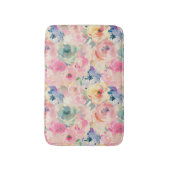 Abstrakte Pastellfarben Blume Blumenmuster Badematte (Vorderseite Vertikal)
