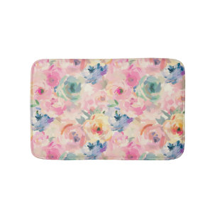 Abstrakte Pastellfarben Blume Blumenmuster Badematte