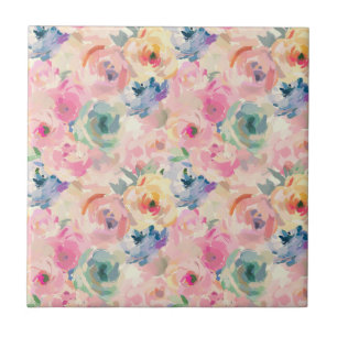 Abstrakte Pastellfarben Blume Blumenmuster Fliese