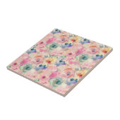 Abstrakte Pastellfarben Blume Blumenmuster Fliese (Seite)