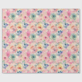 Abstrakte Pastellfarben Blume Blumenmuster Geschenkpapier (Flach)