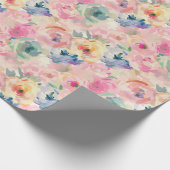 Abstrakte Pastellfarben Blume Blumenmuster Geschenkpapier (Ecke)