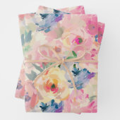 Abstrakte Pastellfarben Blume Blumenmuster Geschenkpapier Set (Beispiel)