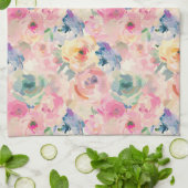 Abstrakte Pastellfarben Blume Blumenmuster Geschirrtuch (Gefaltet)