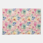 Abstrakte Pastellfarben Blume Blumenmuster Geschirrtuch (Horizontal)