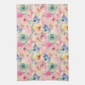 Abstrakte Pastellfarben Blume Blumenmuster Geschirrtuch (Vertikal)