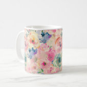Abstrakte Pastellfarben Blume Blumenmuster Kaffeetasse (Vorderseite Links)