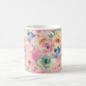 Abstrakte Pastellfarben Blume Blumenmuster Kaffeetasse (Mittel)