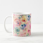 Abstrakte Pastellfarben Blume Blumenmuster Kaffeetasse (Links)