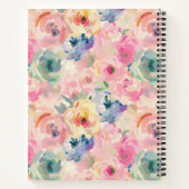 Abstrakte Pastellfarben Blume Blumenmuster Notizblock (Rückseite)