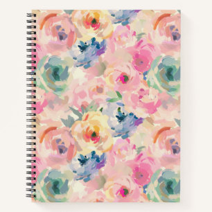Abstrakte Pastellfarben Blume Blumenmuster Notizblock