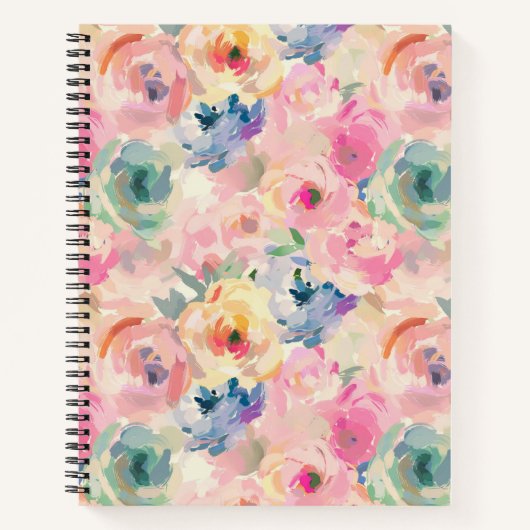 Abstrakte Pastellfarben Blume Blumenmuster Notizblock (Vorderseite)
