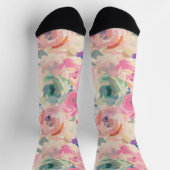 Abstrakte Pastellfarben Blume Blumenmuster Socken (Oben)