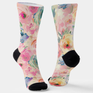 Abstrakte Pastellfarben Blume Blumenmuster Socken