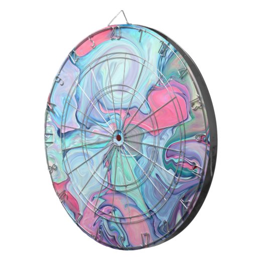 Abstrakte Pastellfarben Dartscheibe (Vorderseite rechts)