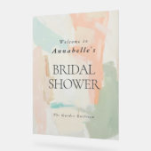 Abstrakte Pastellfarben Elegantes Brautparty Acrylschild (Winkel)