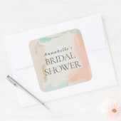 Abstrakte Pastellfarben Elegantes Brautparty Quadratischer Aufkleber (Umschlag)