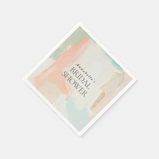 Abstrakte Pastellfarben Elegantes Brautparty Serviette (Ecke)