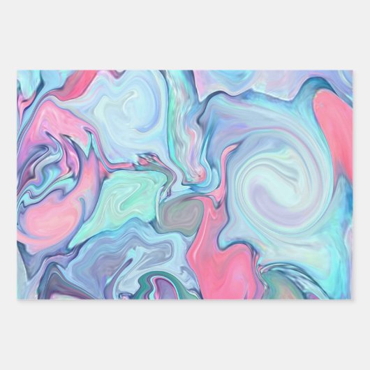 Abstrakte Pastellfarben Geschenkpapier Set (Vorderseite 3)