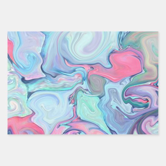 Abstrakte Pastellfarben Geschenkpapier Set (Vorderseite 2)