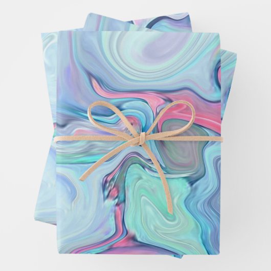 Abstrakte Pastellfarben Geschenkpapier Set (Beispiel)