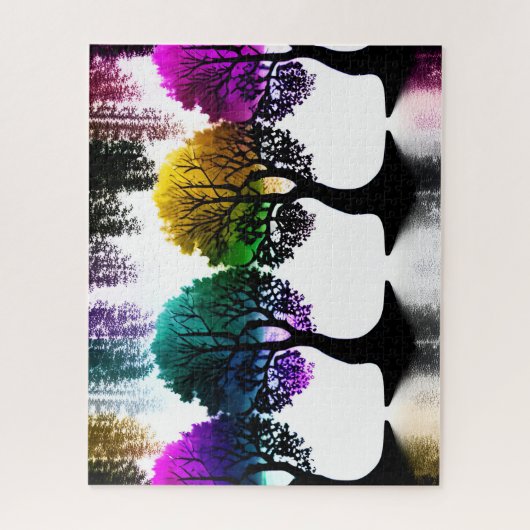 Abstrakte Pastellfarben im Fun Forest of Trees Puzzle (Vertikal)